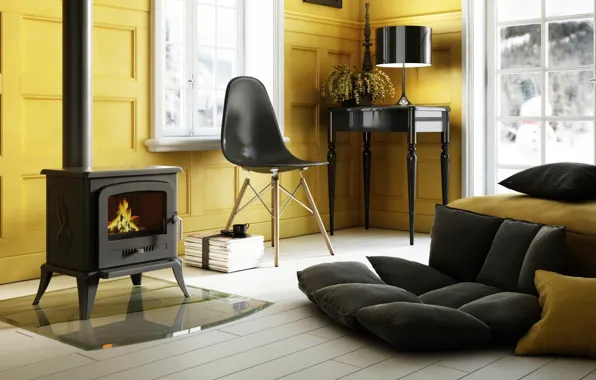 Design, style, lamp, interior, chair, chair, fireplace, table