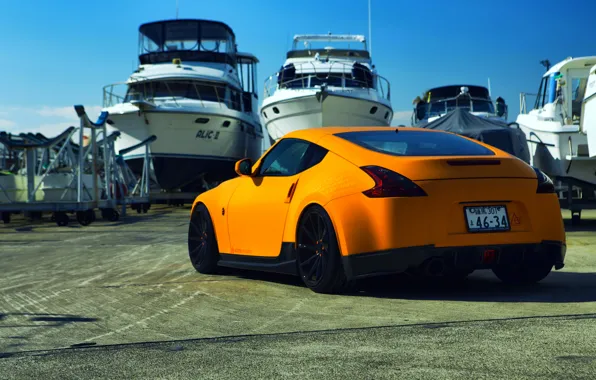 Nissan, tuning, orange, 370z, vossen