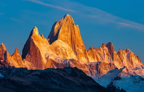 Landscape, mountains, tops, Sunny, Andes, Patagonia, Wallpaper from lolita777