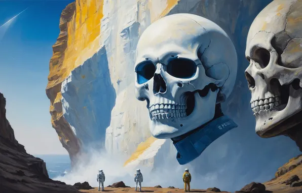 Rock, people, skull, giants