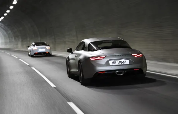 Picture coupe, the tunnel, Alpine, 2019, A110S