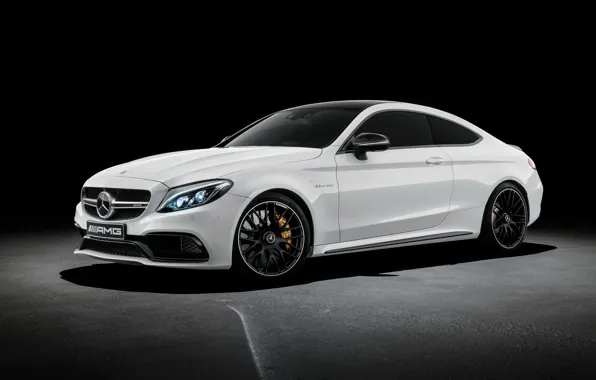 Picture coupe, Mercedes-Benz, black background, Mercedes, AMG, Coupe, AMG, C-Class