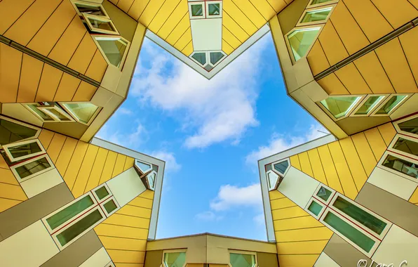 The sky, the building, geometry, architecture