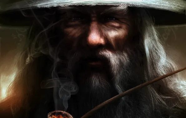 Grey, tube, hat, the Lord of the rings, art, MAG, beard, Gandalf