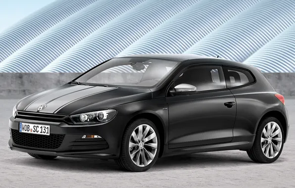 Machine, black, Volkswagen, hatchback, Scirocco, Million