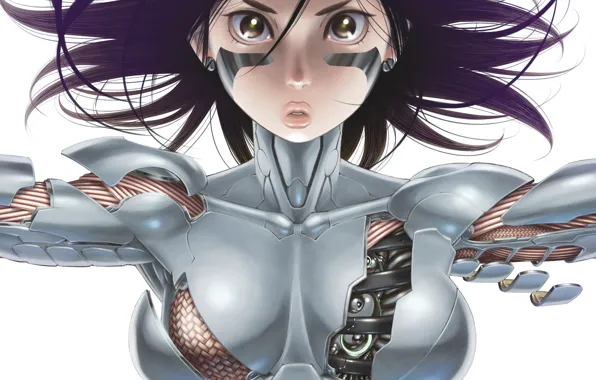 Girl, hair, cyborg, cyberpunk, cyberpunk, gunnm, gally, battle angel alita