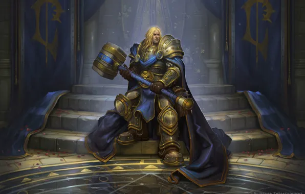 Picture Warcraft, Blizzard, Paladin, Arthas, Illustration, Eric Braddock, Characters, Game Art