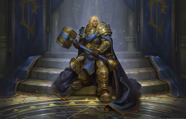 Warcraft, Blizzard, Paladin, Arthas, Illustration, Eric Braddock, Characters, Game Art