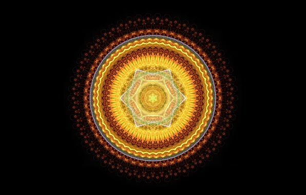 Wallpaper light, round, black background, mandala for mobile and ...