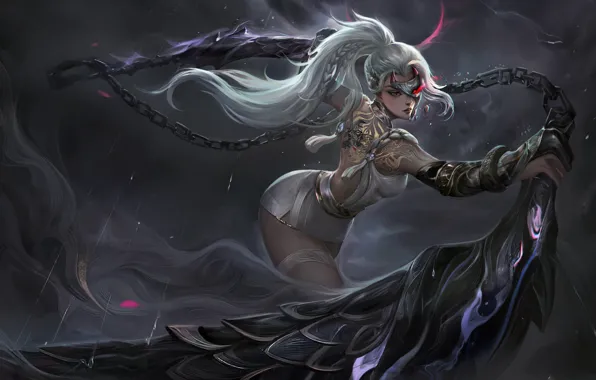 Girl, The game, Blonde, Chain, Style, Girl, Fantasy, Art
