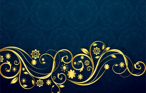 Pattern, texture, ornament, blue background