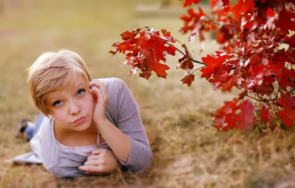 Autumn, girl, portrait