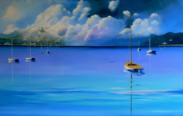 Sea, landscape, picture