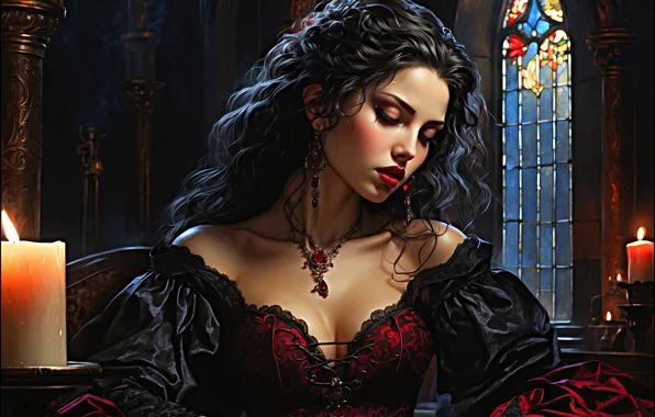 Look, girl, pose, hotesse, vamp, AI art, neural network