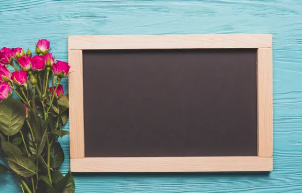 Flowers, Background, Buds, Roses, Board