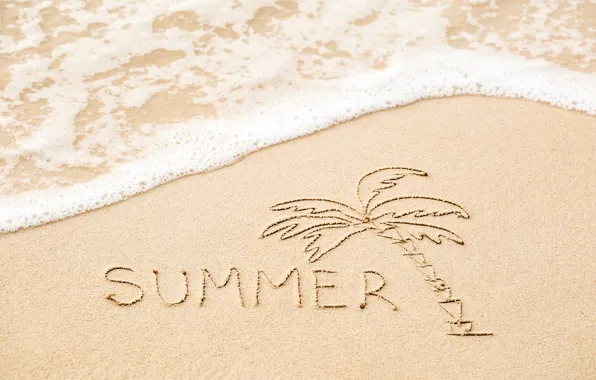 Picture sand, sea, beach, summer, the inscription, summer, beach, sea