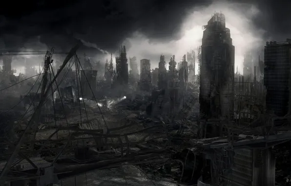 The city, Apocalypse, destruction