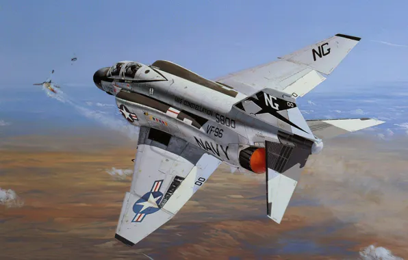 Picture war, art, airplane, aviation, jet, f-4 Phantom