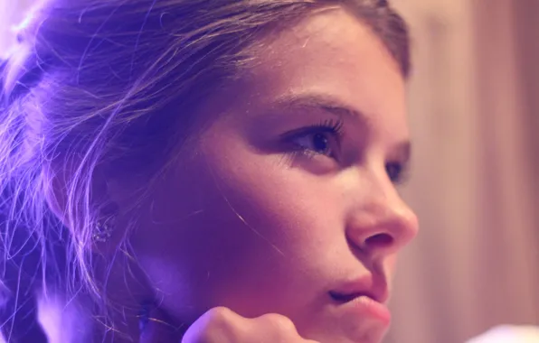 Eyes, look, girl, face, eyelashes, nose, lips, Purple