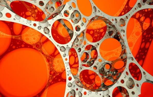 Circles, orange, grey, figure