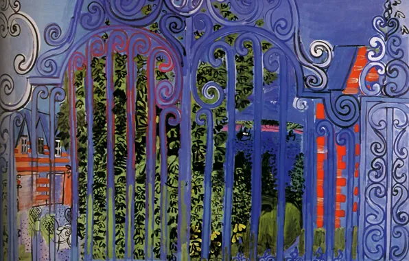 New York, 1930, Grille, The Grid, Huile sur Toile, Collection Evelyn Sharp, Raoul Dufy The