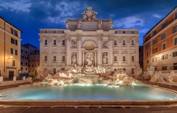 Building, Rome, Italy, fountain, Italy, Palace, Rome, Trevi Fountain