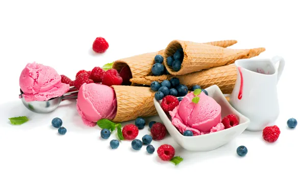 Berries, ice cream, treat