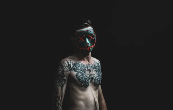 Picture Pose, Mask, Tattoo, Male