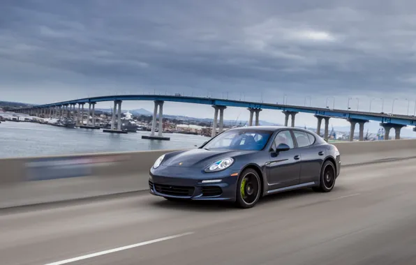 Road, bridge, north america, Porsche Panamera S E-Hybrid