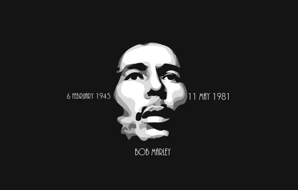 Picture Minimalism, Black, Background, Bob Marley, Legend, Bob Marley, Reggae