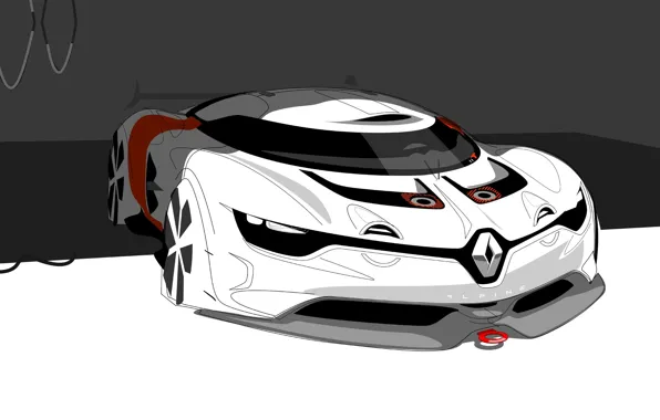 Concept, art, Renault, Reno, art, the front, sketch, rendering