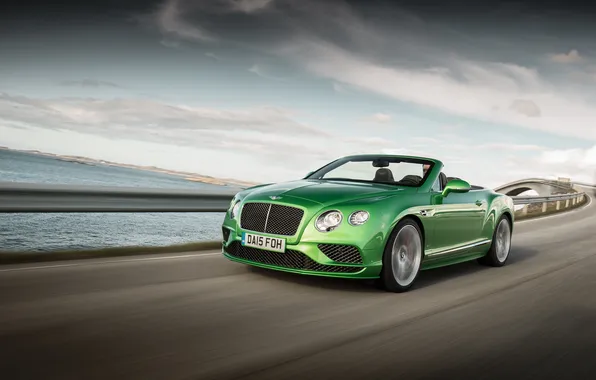 Picture green, Bentley, Continental, convertible, Speed, Bentley, continental, Convertible