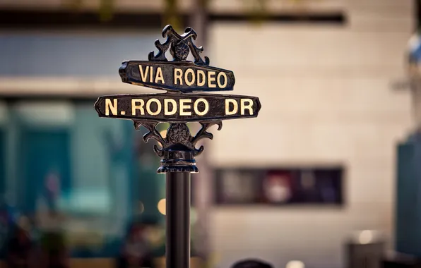 City, the city, California, Beverly Hills, California, Rodeo Drive sign, Rodeo Drive знак, Beverly Hills