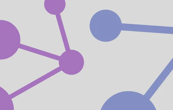 Purple, line, circles, blue, white background, figure