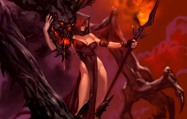 Picture girl, the demon, fantasy