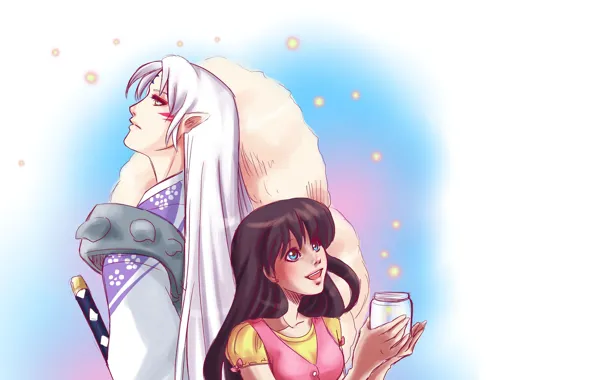 Fireflies, Bank, Inuyasha, Inuyasha, Kagome, Seshoumaru