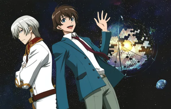 The sky, stars, joy, planet, students, kakumeiki valvrave, l-elf karlstein, haruto tokishima