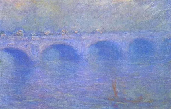 Picture river, picture, the urban landscape, Claude Monet, Waterloo bridge in the Fog