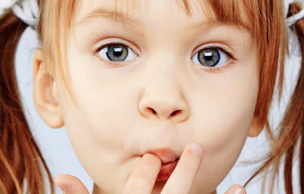 Picture children, face, mood, girl, red