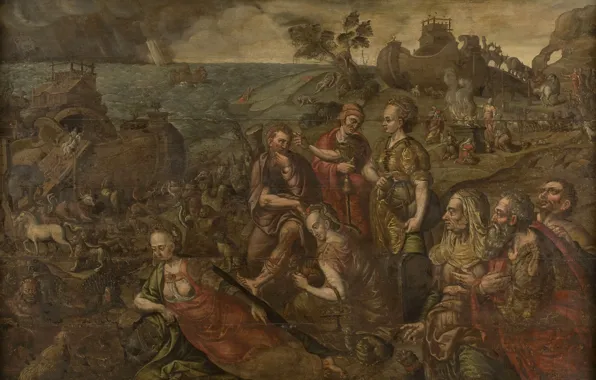 Oil, picture, Noah's ark, mythology, 1599