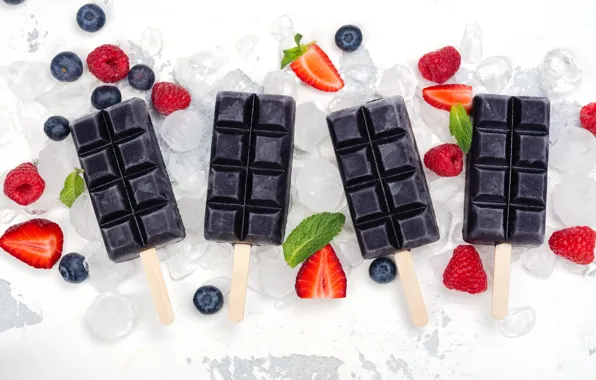 Berries, black, chocolate, tiles