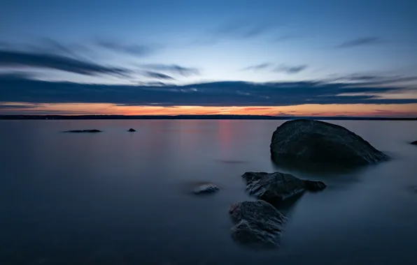 Picture sea, dawn, Sweden, Sweden, Easter Gotland, Djuro Kvarn