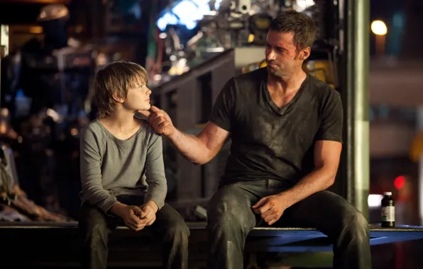 Picture Hugh Jackman, Real steel, Dakota Goyo