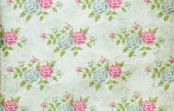 Background, roses, wallpaper, ornament, vintage, texture, floral, pattern