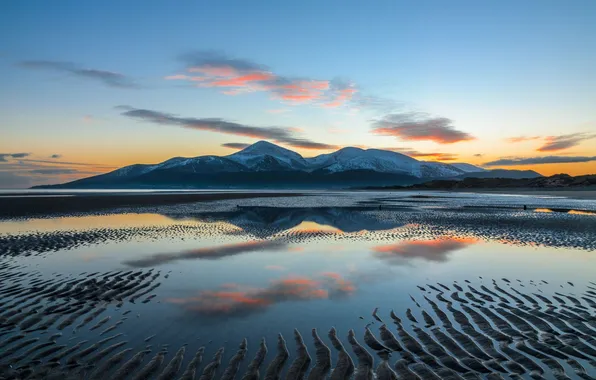 Picture the sky, clouds, landscape, sunset, mountains, nature, horizon, sky