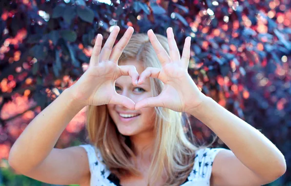 Woman, hands, Heart-Shaped
