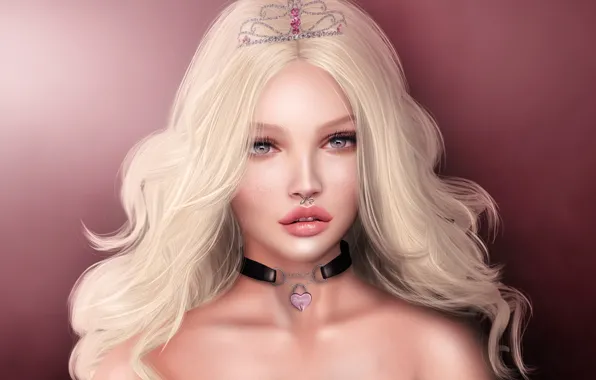 Picture eyes, look, background, hair, lipstick, lips, beauty