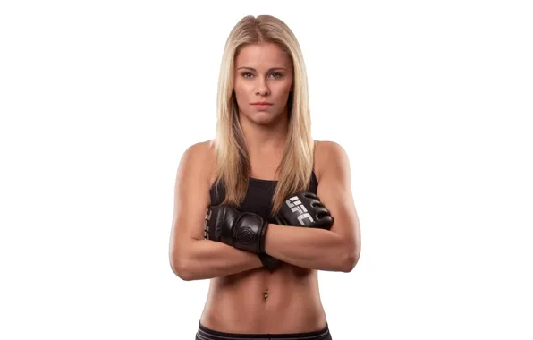 Picture girl, blonde, white background, fighter, beauty, fighter, mma, ufc