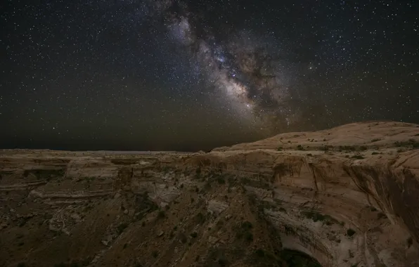 Stars, mountains, night, rocks, The milky way, the night sky