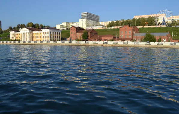 Summer, pond, promenade, Izhevsk